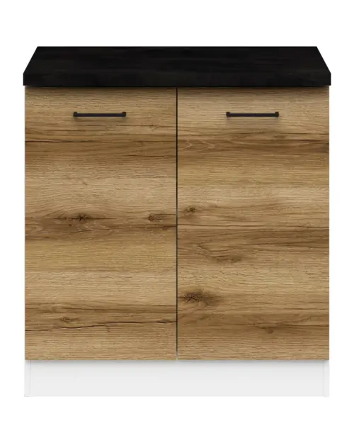 Mueble de cocina bajo Junona Line 80 cm de dos puertas roble delano claro con encimera