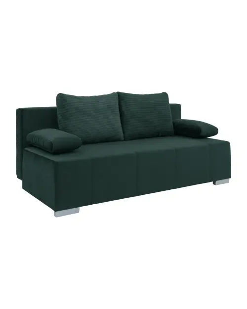 Диван трехместный Street IV раскладной с ящиком велюровый зеленый