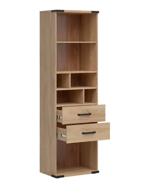 Estantería Lara 60 m con 2 cajones y 5 estantes fresno belarus