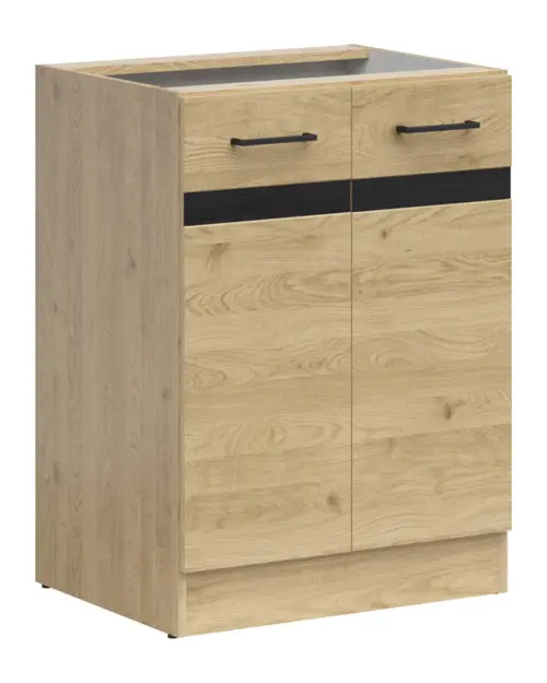 Mueble bajo de cocina Junona Line 60 cm con 2 puertas roble bernstein