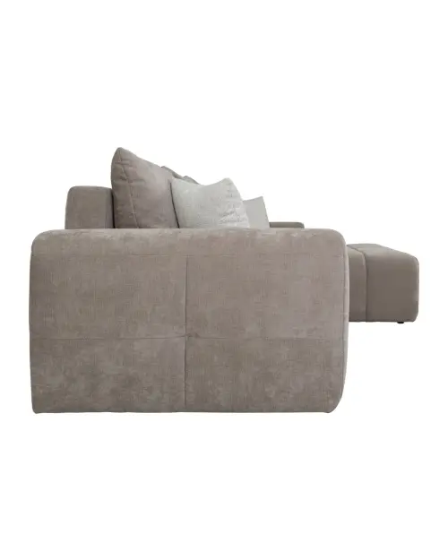 Sofá rinconera derecho Chill_Me convertible con arcón de chenilla marrón