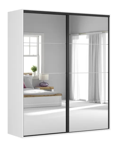 Sliding wardrobe Flex 200 cm with mirror white