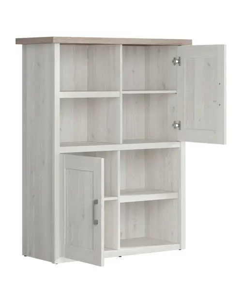 Bookcase Luca Juzi 106 cm with 2 doors and 4 shelves light sibiu larch
