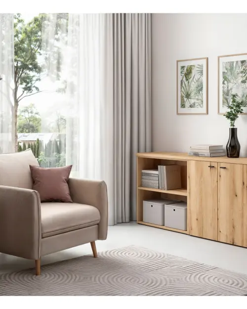 Estantería System 64 con estante roble coast evoke