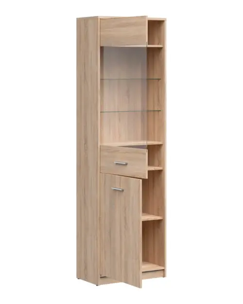 Vitrina Nepo Plus 60 cm con 2 puertas roble sonoma