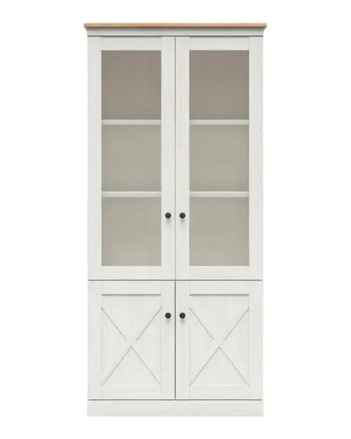 Vitrina Frija 93 cm con 4 puertas pino andersen blanco