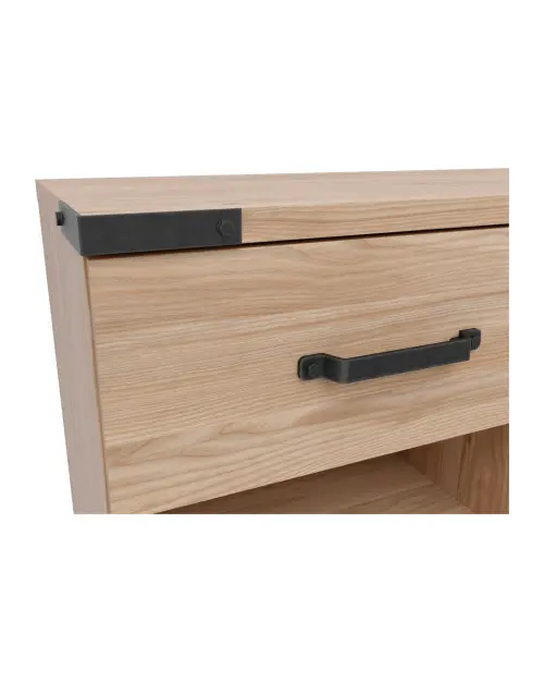 Cómoda Lara 90 cm con puertas 3 cajones y estante fresno belarus