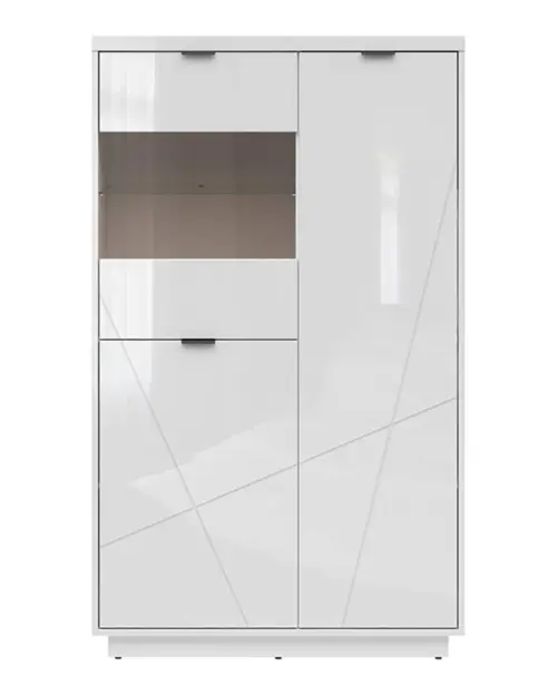 Vitrina Forn 94 cm con 3 puertas blanco brillo