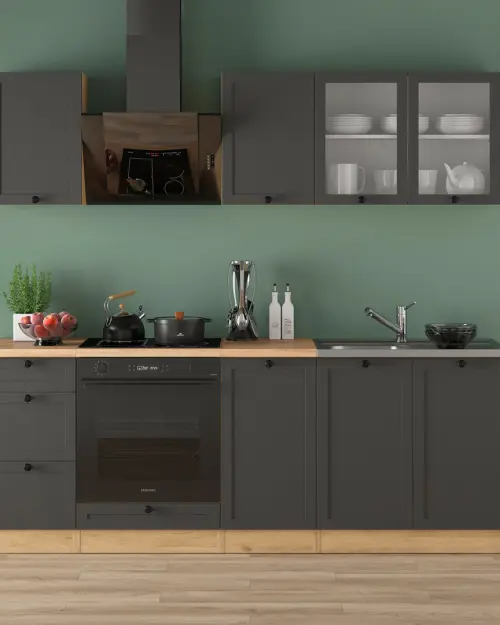 Conjunto de cocina Junona Line 220 cm grafito