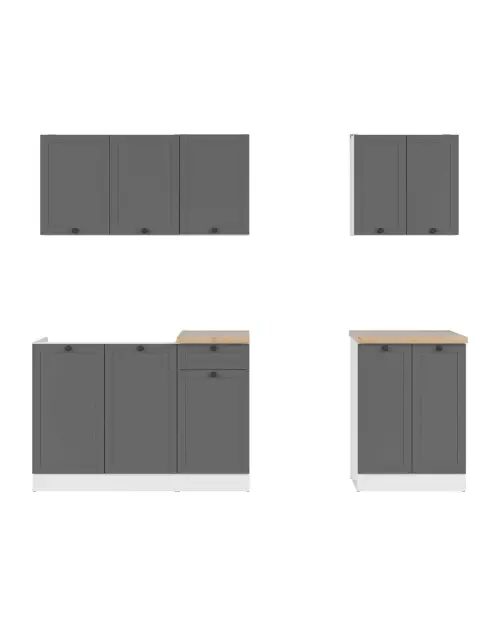 Zestaw kuchenny Junona Line A 180 cm grafit z blatem