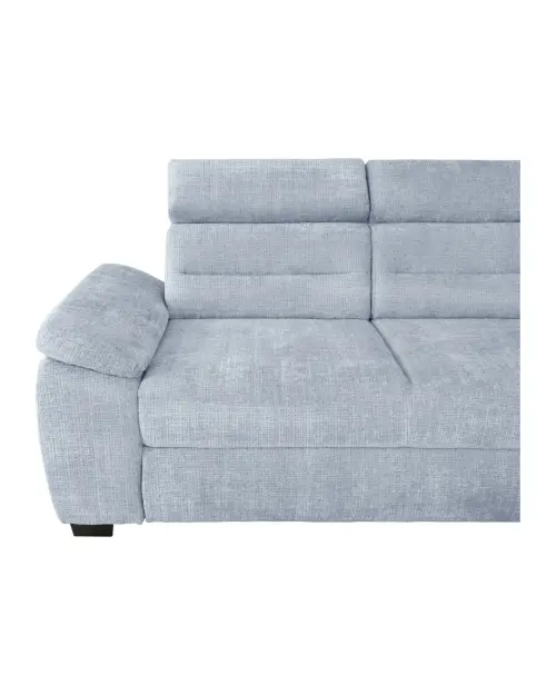 Угловой диван правосторонний Aguda раскладной с ящиком синий