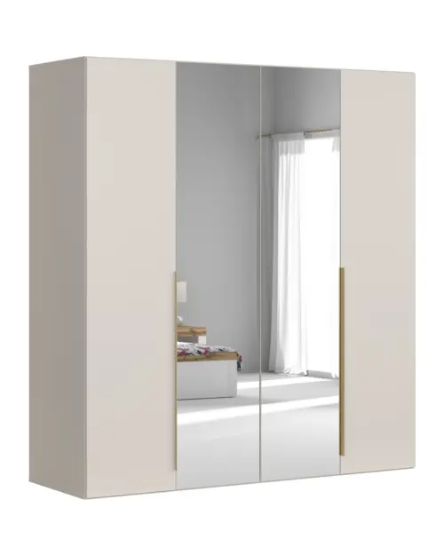 Armario de cuatro puertas Flex 200 cm con espejo cachemira