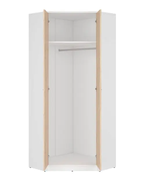 Armario de esquina Nepo Plus 80x80 cm blanco/roble sonoma