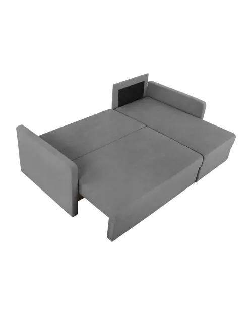 Universal corner sofa bed Imros with storage grey