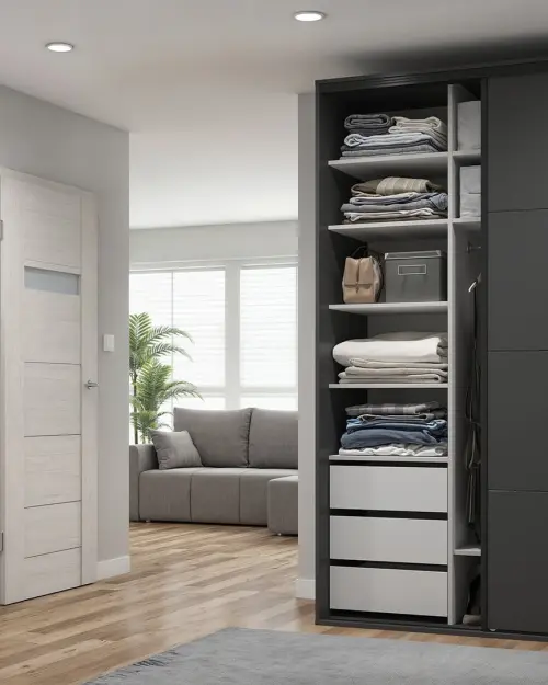 Sliding wardrobe Flex 150 cm with mirror graphite