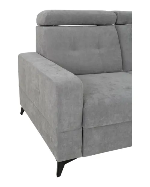 Sofá rinconera derecha Amado convertible con arcón gris