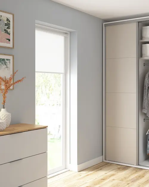 Sliding wardrobe Flex 120 cm with mirror white/cashmere