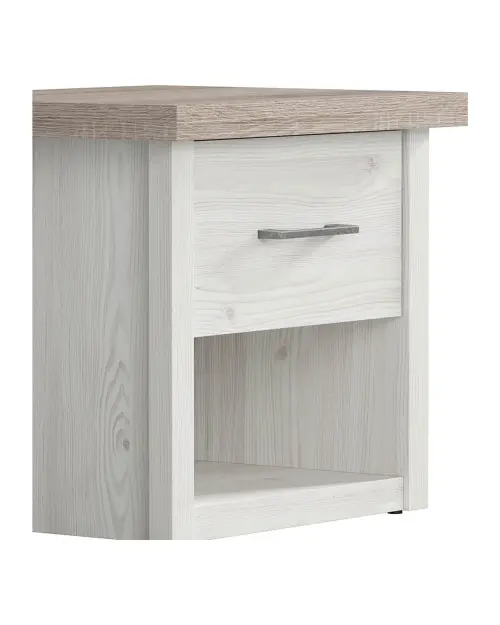 Mesita de noche Luca Juzi 51 cm con cajón alerce sibiu claro/roble sonoma oscuro