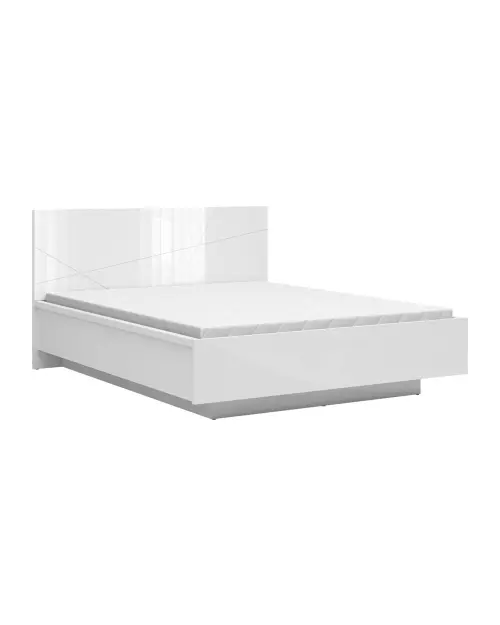 Cama Forn 160x200 con somier y contenedor blanco brillo