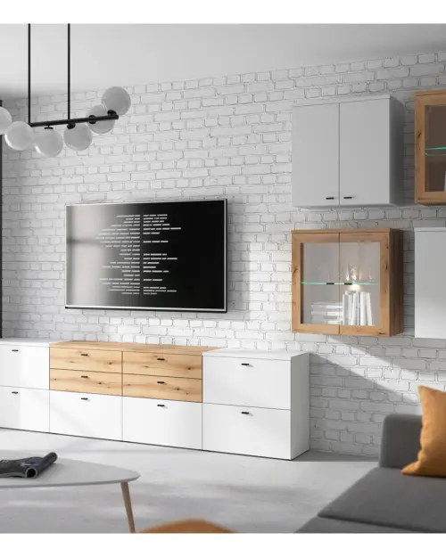 Vitrina System 64 con 2 puertas roble coast evoke