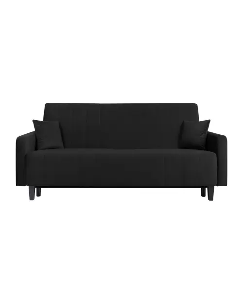 Трехместный раскладной диван-кровать Marcia с ящиком велюровый графитовый