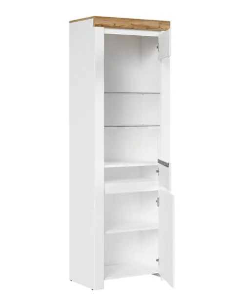 Vitrina Holten 68 cm con 2 puertas blanco brillo