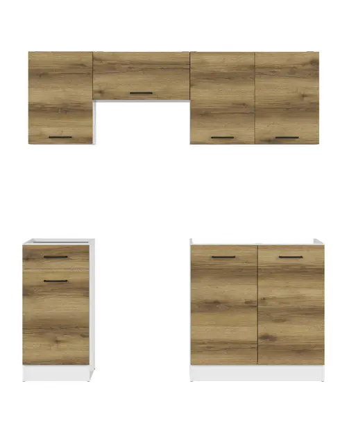 Zestaw kuchenny Junona Line 180 cm dąb delano jasny bez blatu