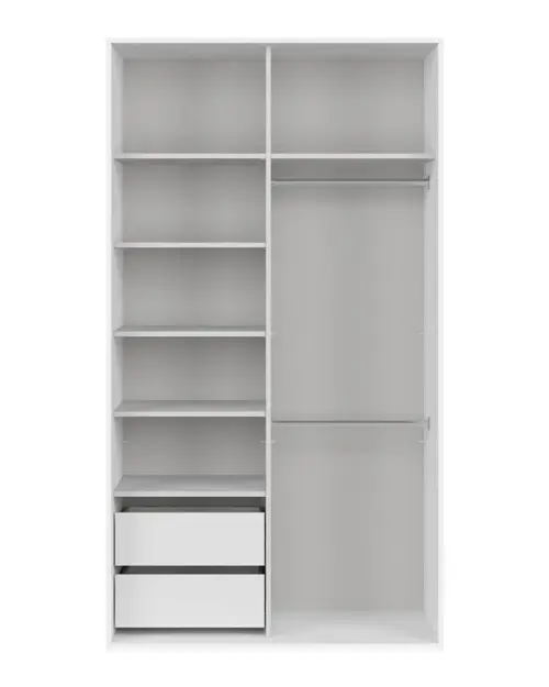 Armario de puertas correderas Flex 120 cm con espejo blanco brillo