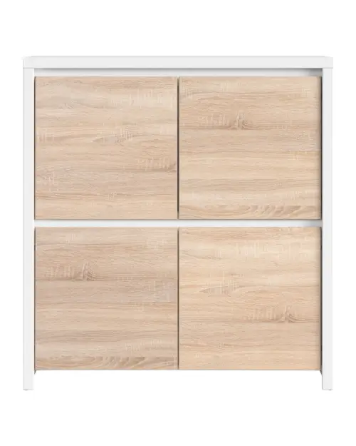 Armario Kaspian 105 cm de cuatro puertas blanco/roble sonoma