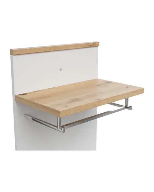 Perchero de pared Yamael para el recibidor roble artisan/blanco