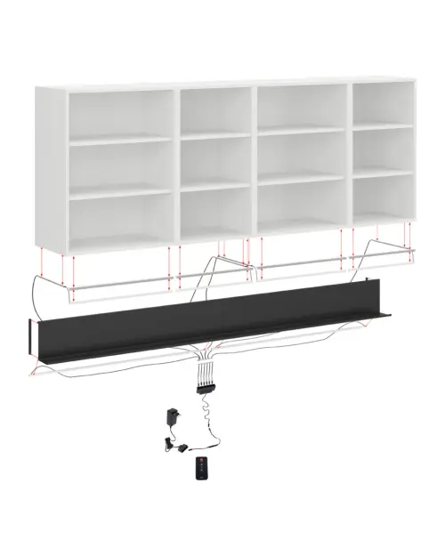 Iluminación LED con estante de 225 cm para cocina Milino negro