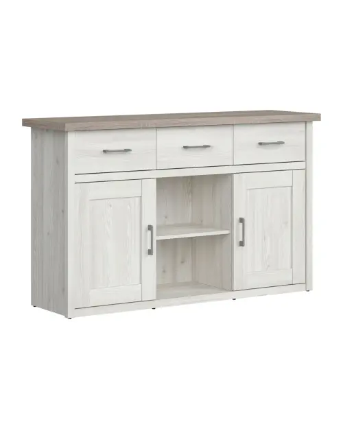 Cómoda Luca Juzi 148 cm con 2 puertas 3 cajones y estante alerce sibiu claro