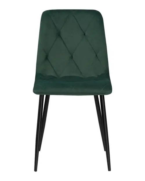 Silla tapizada Silvio de terciopelo verde