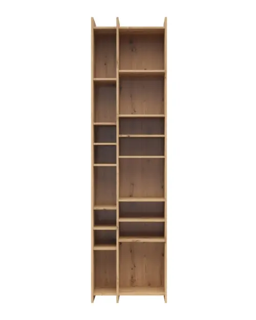 Estantería Benny 60 cm con 14 estantes roble artisan