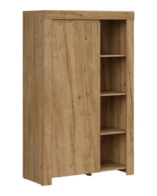 Estantería Holten 98 cm con puertas y 4 estantes roble waterford