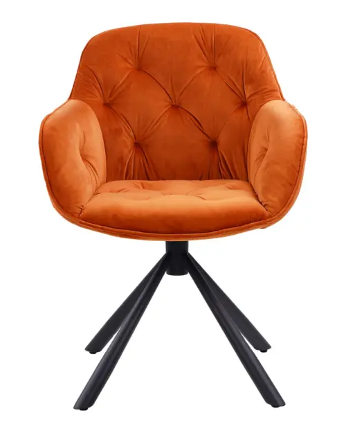 Стул мягкий Eileen поворотный велюровый оранжевый
