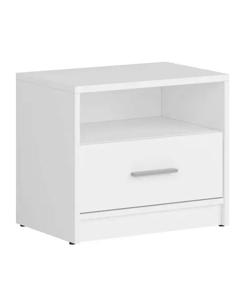 Mesita de noche Nepo Plus 49 cm con cajón blanca