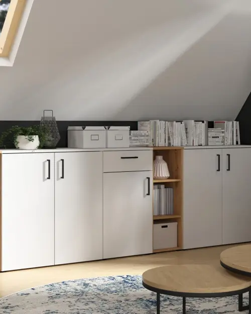 Estantería MultiDo 80 cm con 2 puertas atelier claro