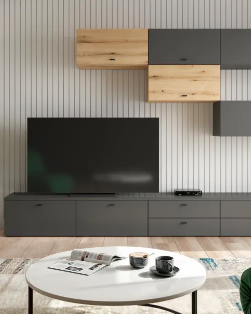 Cómoda System 64 con 2 cajones grafito