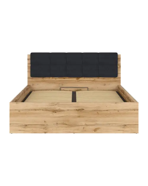 Cama Tetrix 160x200 con somier y contenedor roble wotan