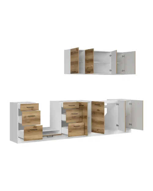 Conjunto de cocina Junona Line 300 cm roble delano claro