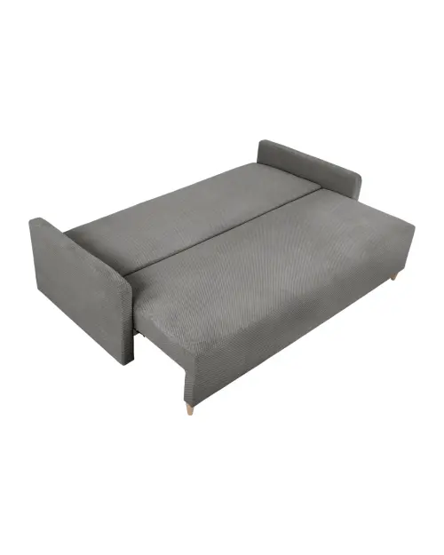 Sofá de tres plazas Sigma convertible con arcón gris