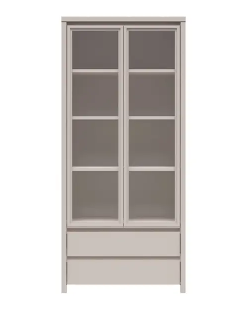 Vitrina Kaspian 90 cm con 2 puertas y 2 cajones color cachemir