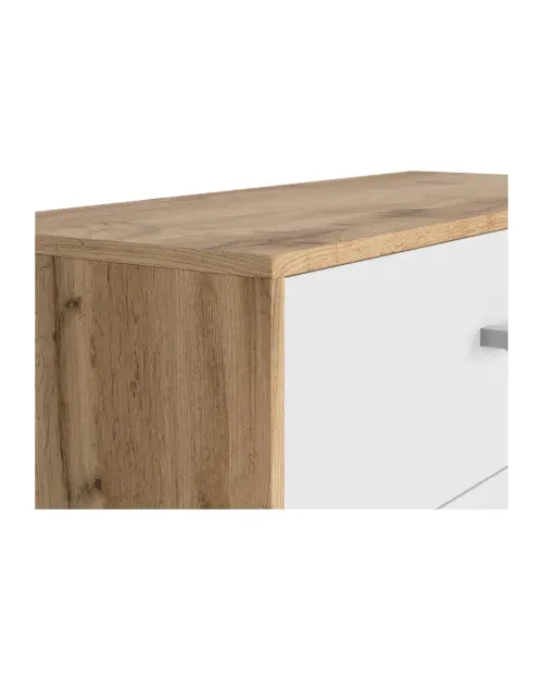 Cómoda Matos 80 cm con 3 cajones roble wotan/blanco