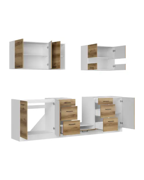 Conjunto de cocina Junona Line 260 cm roble delano claro