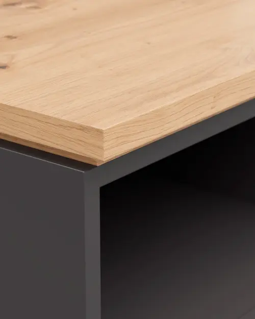 Mesita de noche Yamael 45 cm con cajones grafito