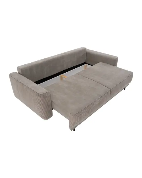 Трехместный диван Larisa 2 раскладной с ящиком, шенилловый бежевый