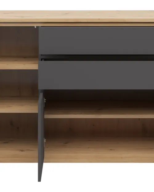 Cómoda Yamael 139 cm con 3 puertas y 2 cajones grafito