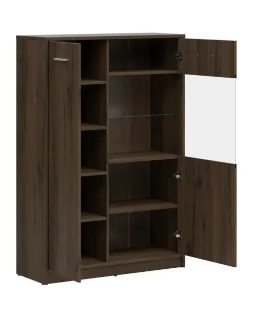 Vitrina Nepo Plus 90 cm con 2 puertas roble noble