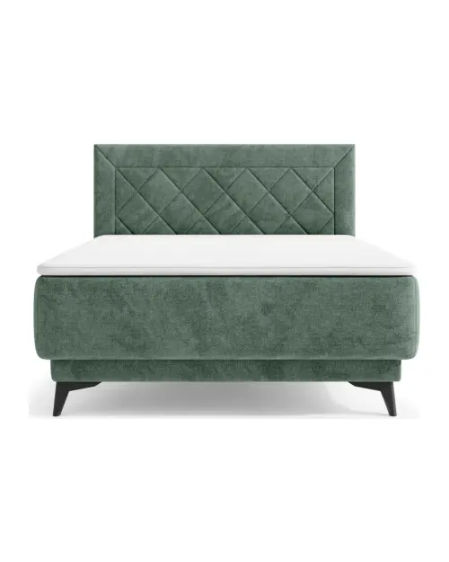 Cama continental Zalea 140x200 con contenedor verde